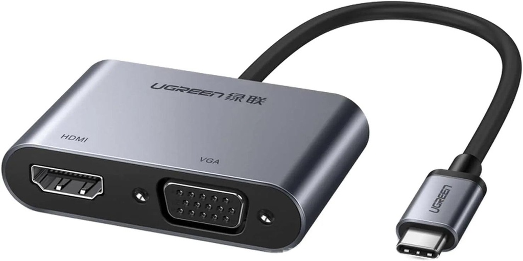 UGREEN CM162-50505 USB-C to HDMI + VGA +USB 3.0 Converter with 100W PD.