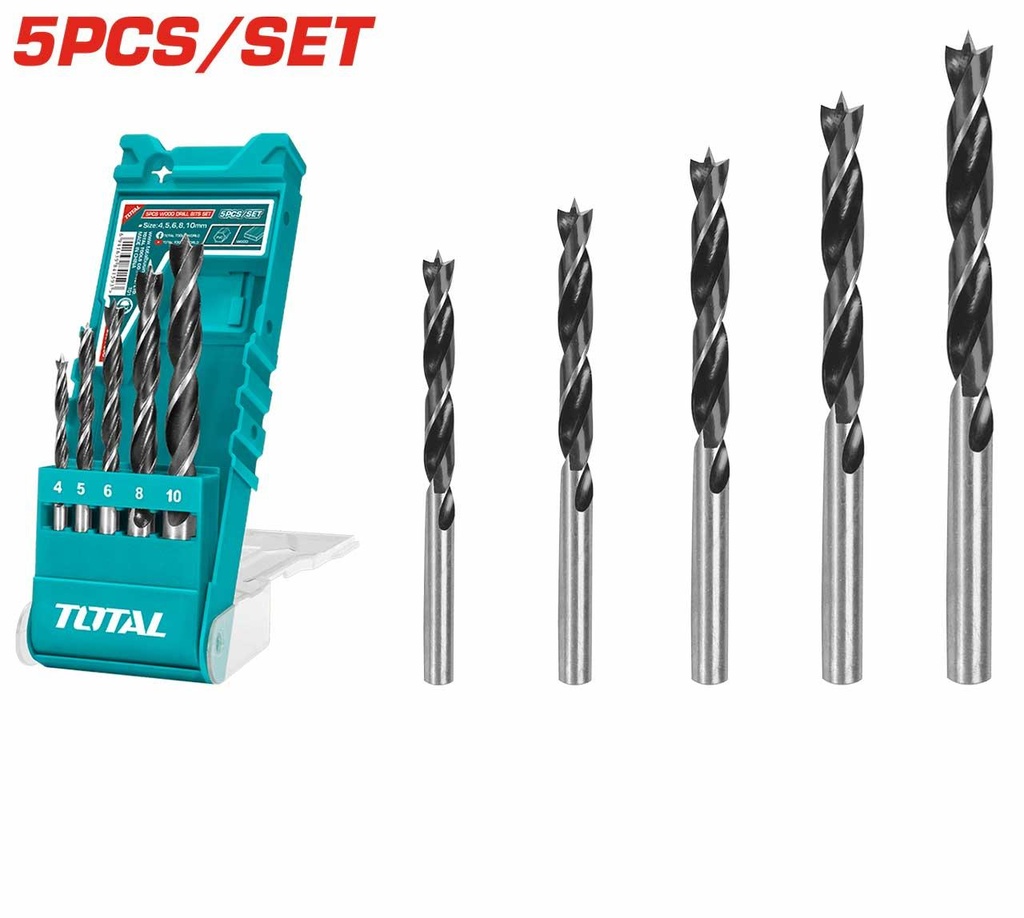 TOTAL TACSD7056 5 Pcs Wood Drill Bits Set