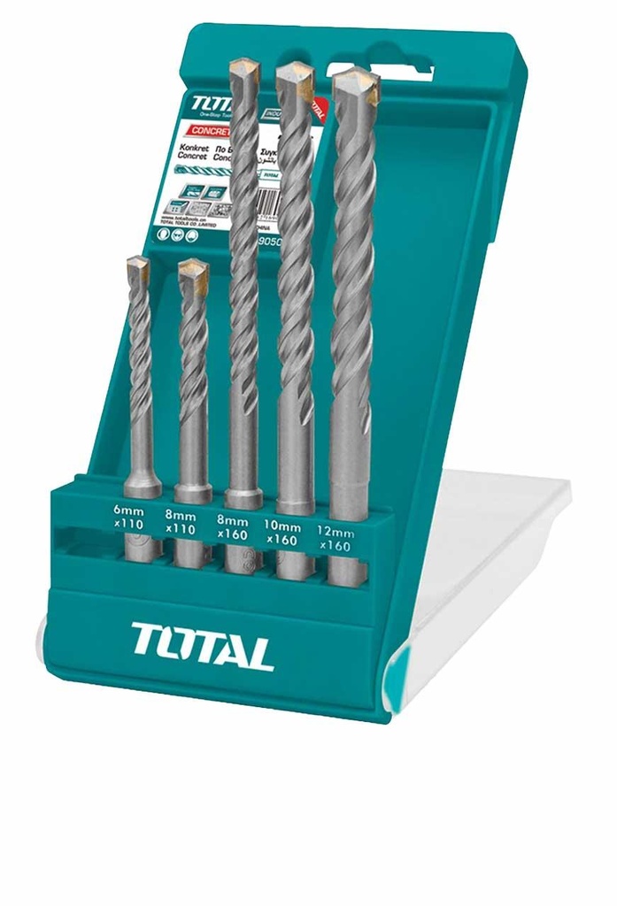 TOTAL TAC190501 5 Pcs SDS Plus Hammer Drill Bits Set