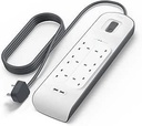 BELKIN BSV604AF2M 2.4 Amp USB Charging 6-outlet Surge Protection Strip – Protects your devices from power surges while providing multiple outlets and fast USB charging for safe and convenient everyday use