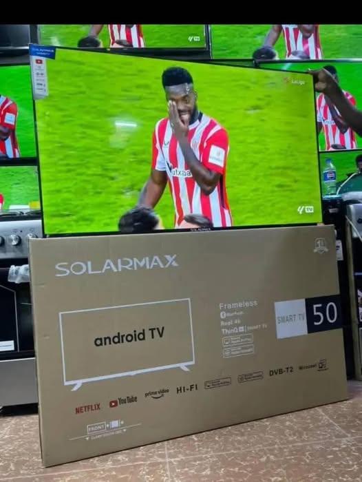 SolarMax 50-Inch Full HD LED Smart TV with Built-In Wi-Fi, Dolby Audio, and Android OS