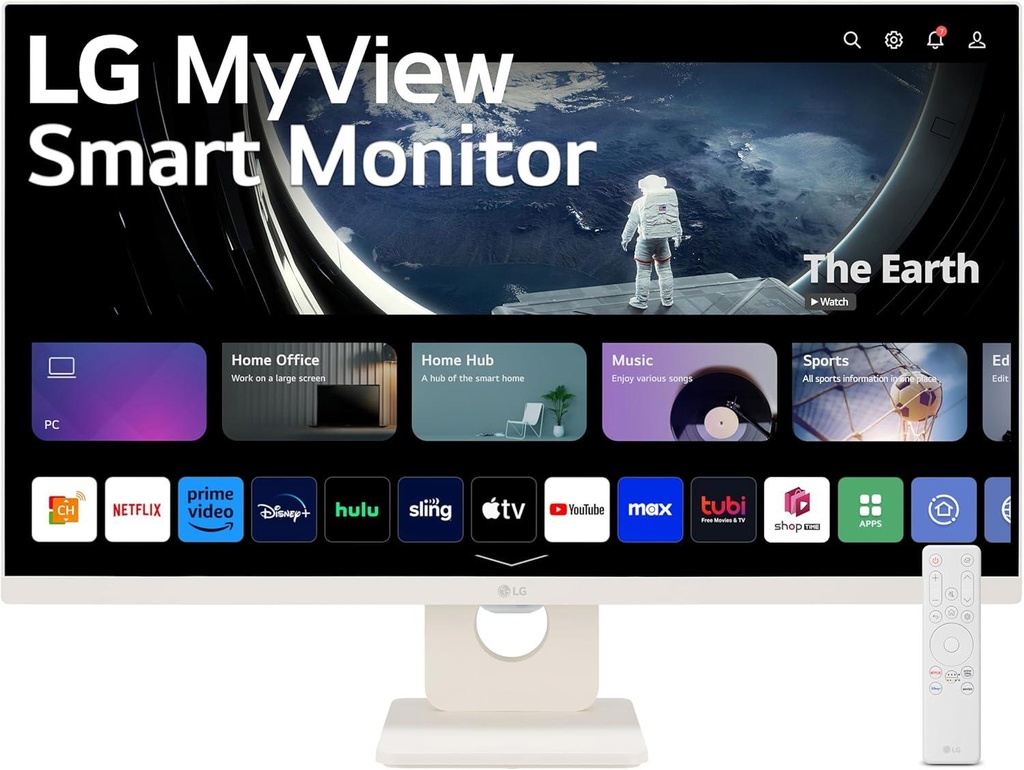 LG 32SR50F-W 31.5” FHD Smart Computer Monitor – webOS, Built-in Speakers, Wireless &amp; HDMI Connectivity