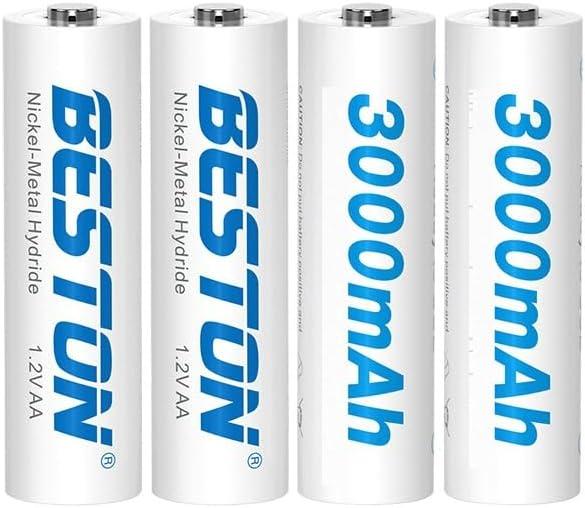 Beston 4PCS AA 3000mAh Rechargeable Battery