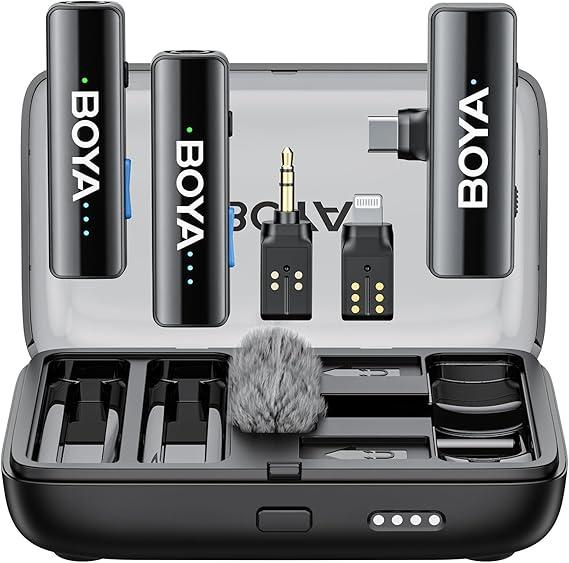 BOYA BOYALINK 2 Wireless Lavalier Microphone for iPhone Camera Android, 48 KHz 24 Bit