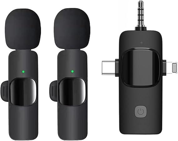 K15 wireless mic double Microphone for iPhone, Android, Tablet