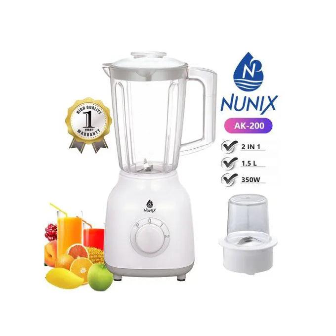 Nunix AK-200 2-in-1 Blender 1.5L  with Grinding Machine - White