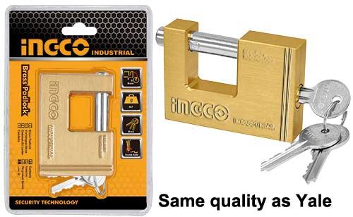 Ingco DBPL0602 Brass Block Padlock 60mm 1 Piece