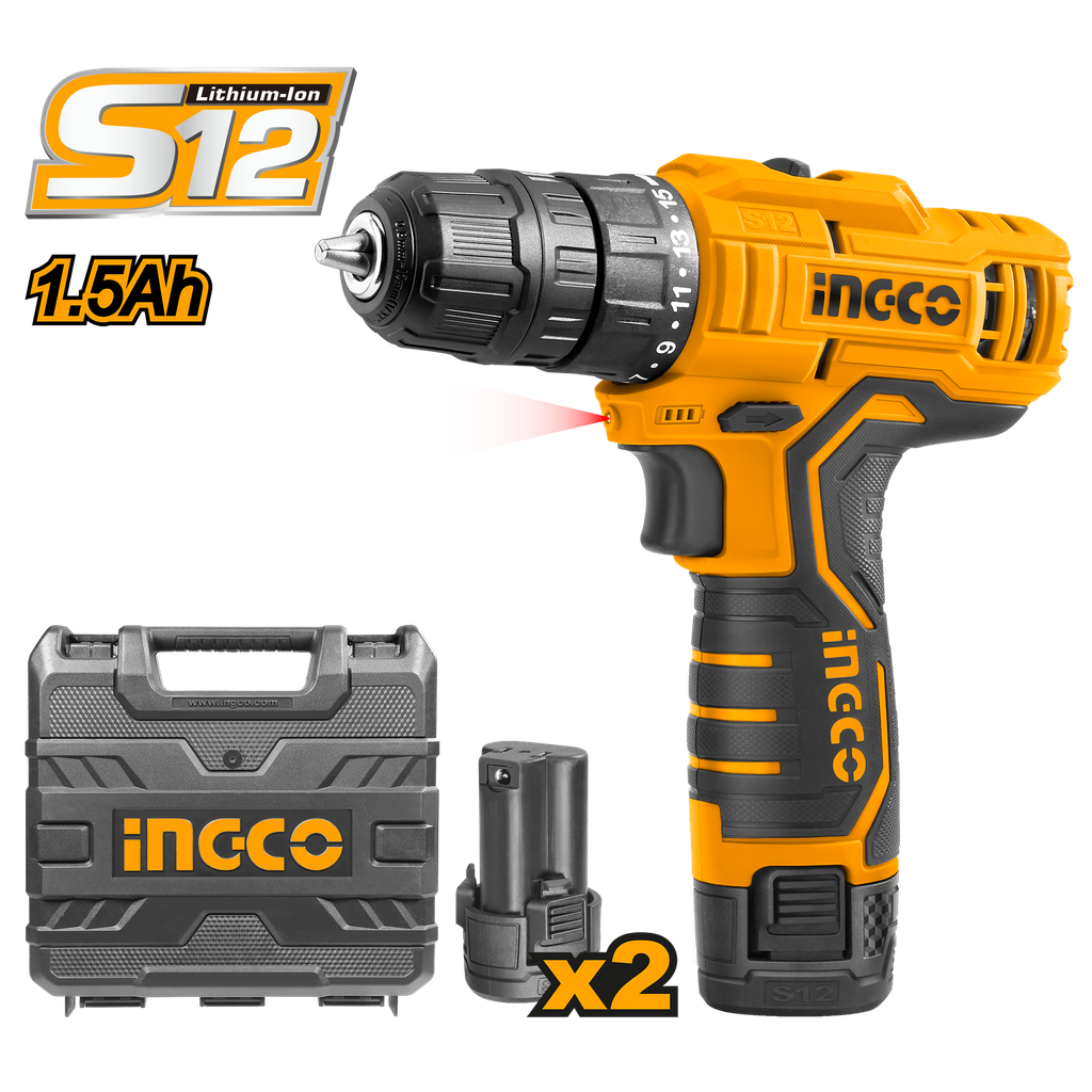 Ingco CDLI12325-8 LI-IonCordless Drill 2V