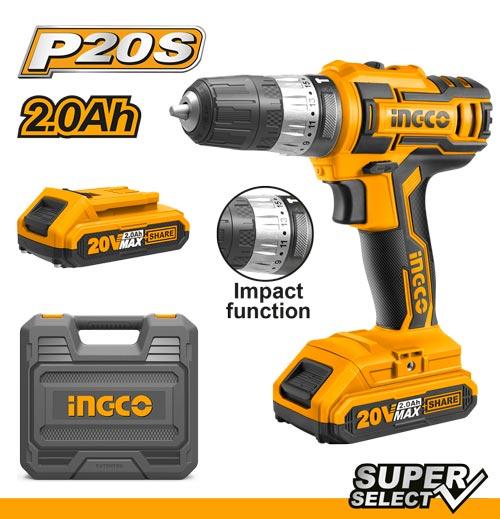 Ingco  CIDLI200215 LI-Ion  Impact Cordless Drill 20V