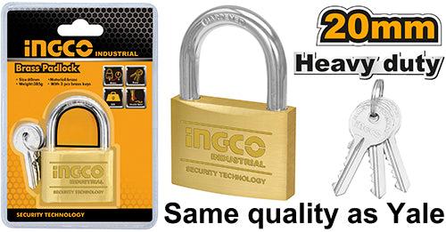 Ingco DBPL0202 Brass Block Padlock 20mm