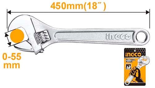 Ingco  HADW131152 Adjustable Wrench  15"