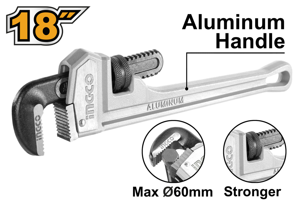 Ingco HALPW0114 Aluminium Handle Pipe Wrench