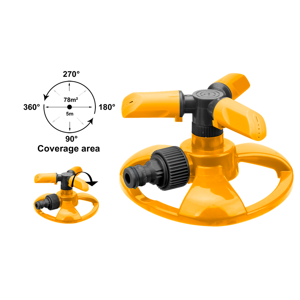 Ingco HPS23602 Plastic 3 Arm Rotary Sprinkler