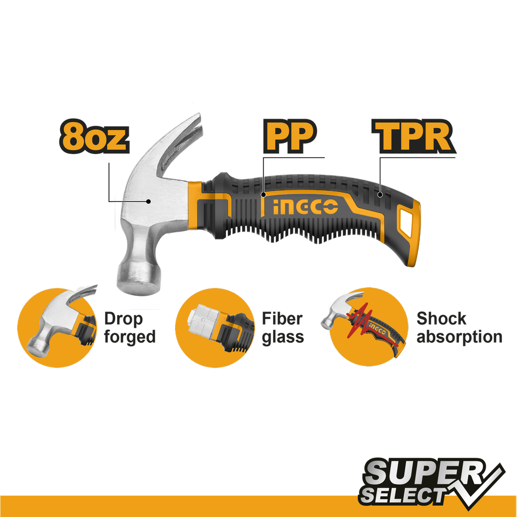 Ingco HMCH80808D Straight Claw Hammer