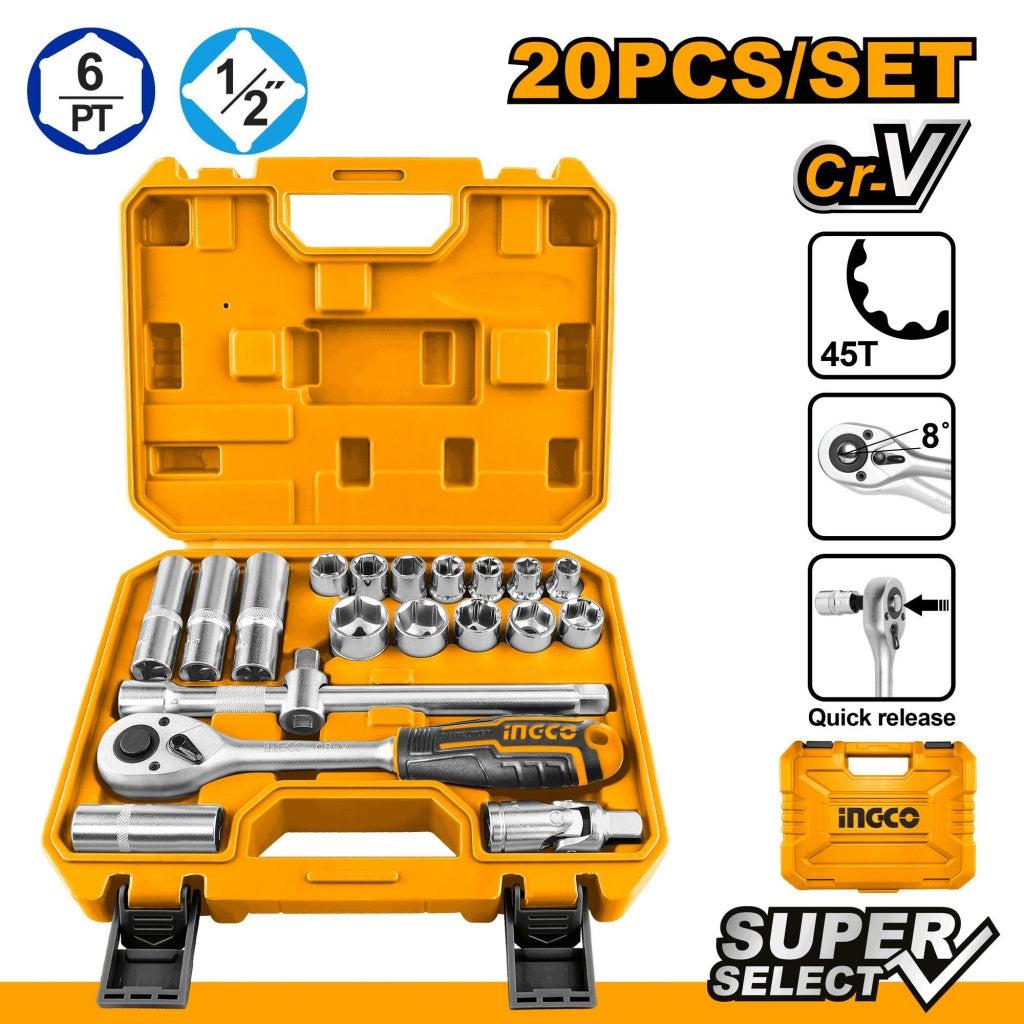 Ingco HKTS12201 System Socket Set 1/2" 20pcs