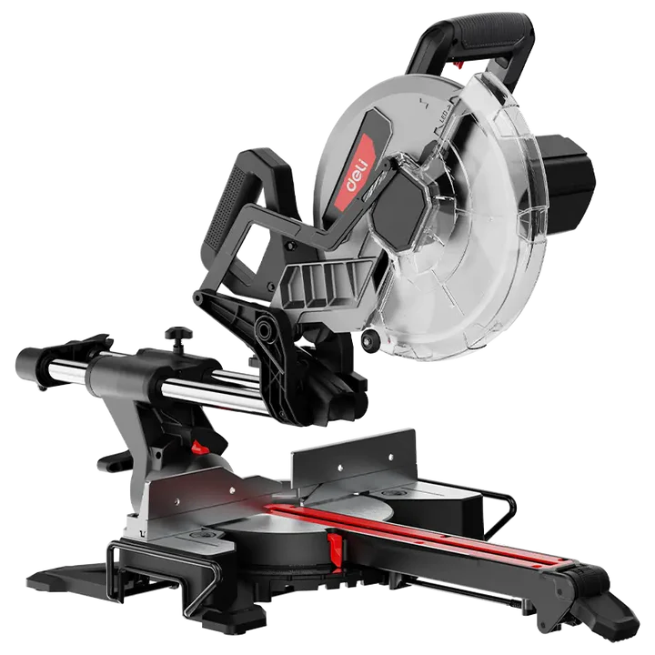 Deli EDE570 2000W 220-240V Mitre Saw – Heavy Duty Professional Wood Cutting Machine for Carpentry, Construction, Furniture Manufacturing, Workshop, and Industrial Applications
