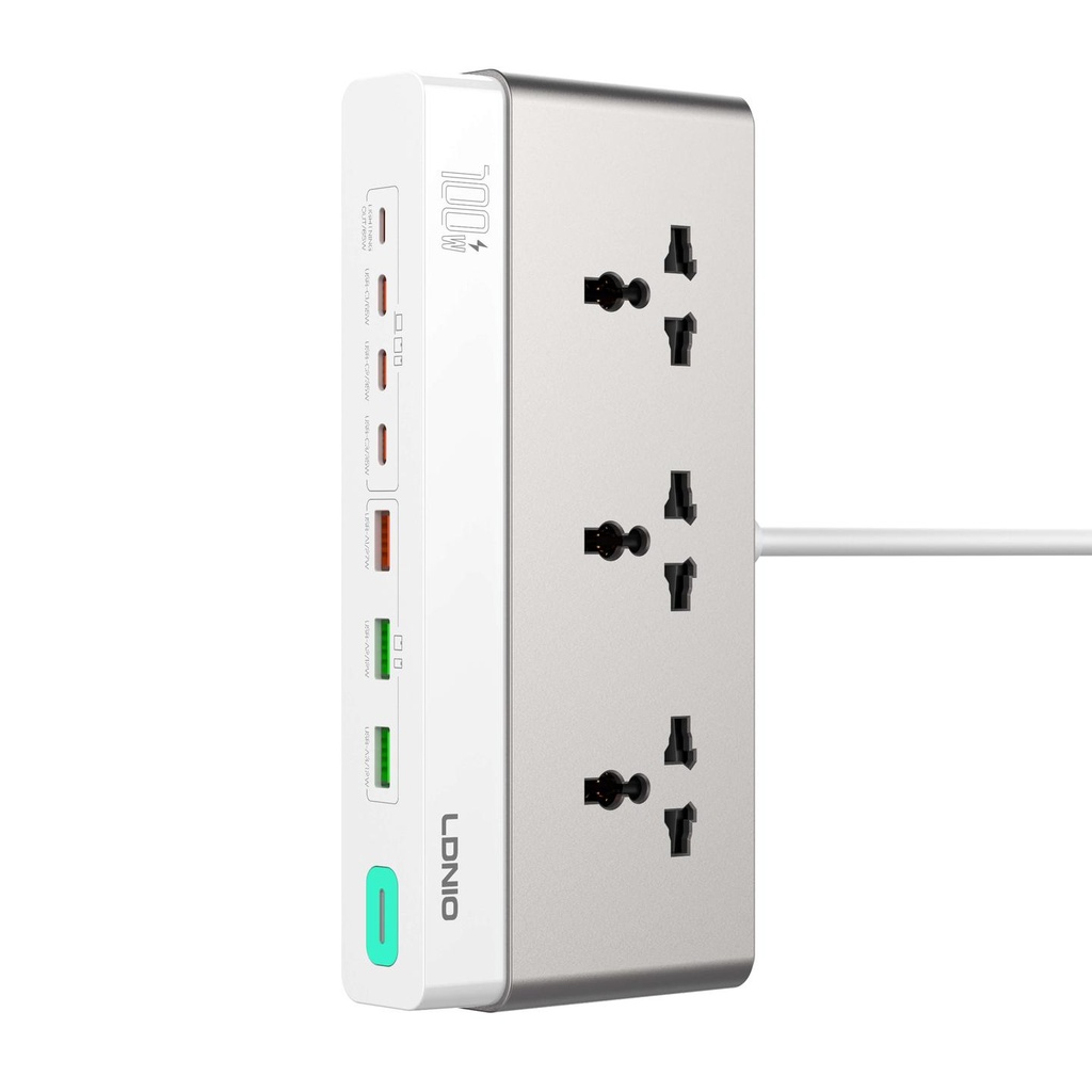 LDNIO SC3 10-in-1 100W GaN Desktop Charging Station & Power Strip - Extension Cable