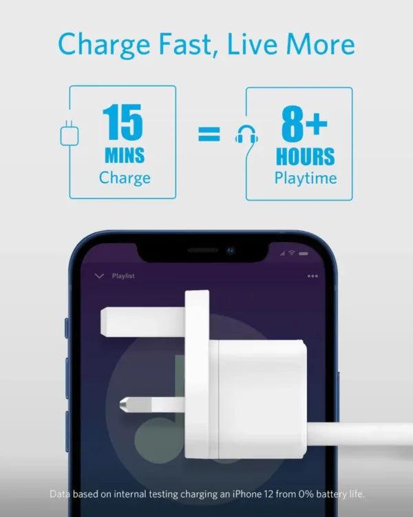 Anker Zolo A2699K21 20W USB-C Charger (White) - Compact fast charging adapter with USB-C Power Delivery 3.0 for safe, efficient everyday device charging
