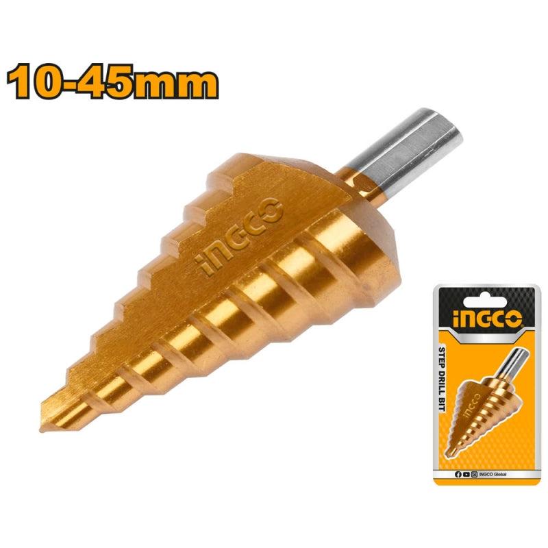 Ingco AKSDS10451 Step Drill Bit "Size:10-45mm