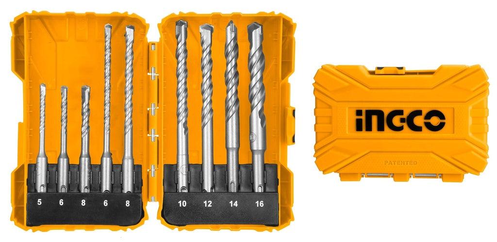 Ingco AKDL30901 9 PCS Sds Plus Hammer Drill Bits Set