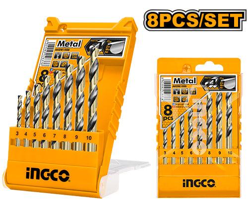 Ingco AKDB1088 8PCS Hss Twist Drill Bit Set
