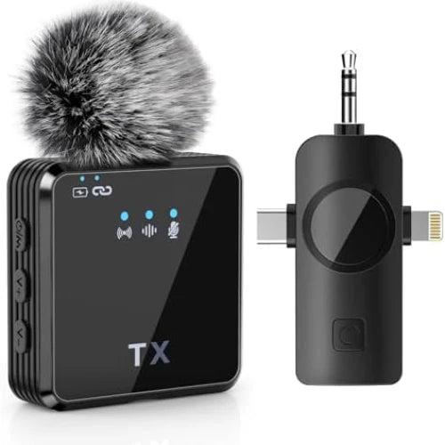 F11-2 Wireless Microphone 3 in 1 For iPhone ,Type C And Camera