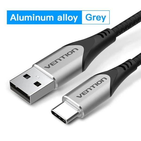 Vention CODHF Cotton Braided USB 2.0 A Male to Type C Male 3A Fast Charging and Data Transfer Cable 1M