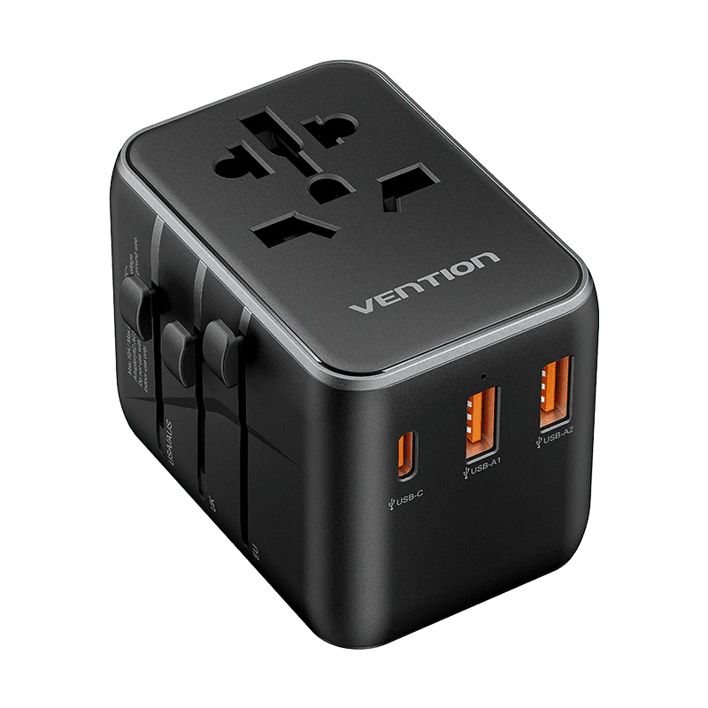 Vention FJEB0 3-Ports Universal Travel Charging Adapter (20W/18W/18W)