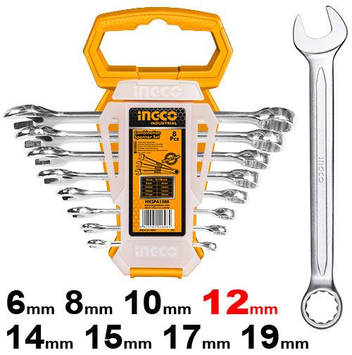 Ingco HKSPA1088 Combination Spanner Set 8pcs  - Versatile and Precision-Crafted