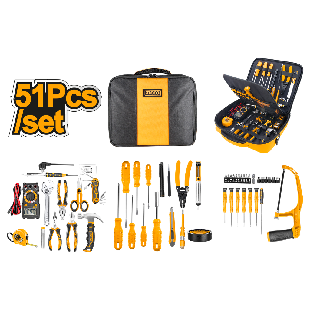 Ingco HKTTS0511 51pcs Telecom Hand Tools Set Toolkit