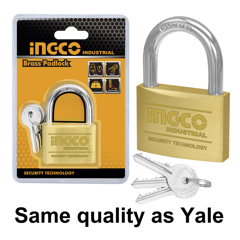 Ingco DBPL0702 Heavy Duty  Brass Block Padlock 70mm