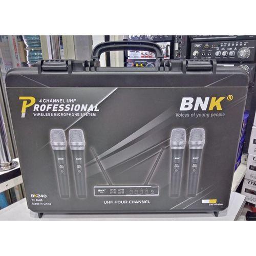 BNK BK240 4 professional wireless microphones 4 Channel UHF- Provides clear and reliable audio transmission for events, performances, meetings, and professional sound applications