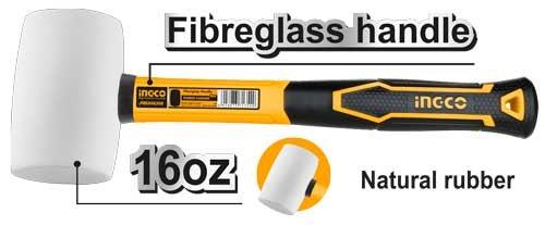 Ingco HRUH8316 Rubber hammer Weight:16oz/450g