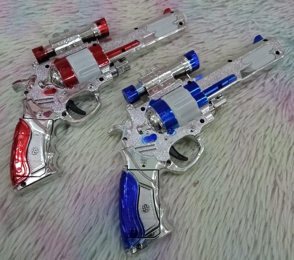 Kids Toy Silver Gun with Light and Sound 1pc