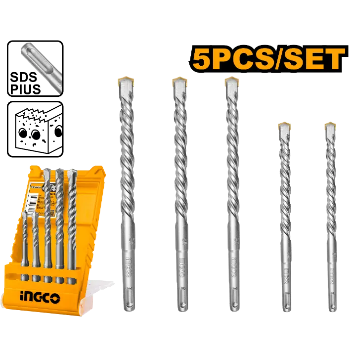 Ingco AKD2052 5 Pcs SDS plus hammer drill bits set