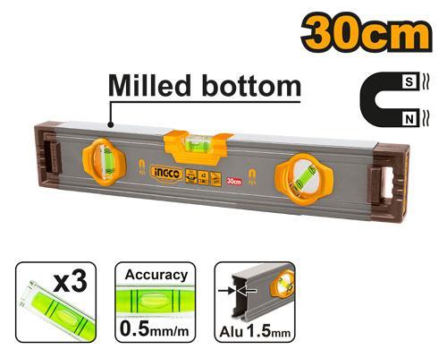 Ingco  HSL38030M Spirit level with powerful magnets 30cm