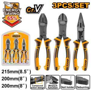 Ingco  HKCPS5831 3 Pcs compound action pliers set