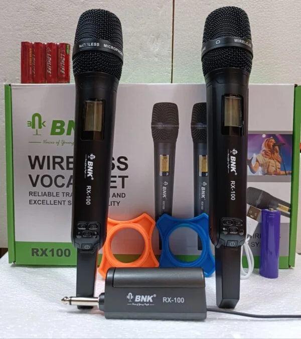 BNK RX-100 Dual Wireless Microphone System- Provides clear audio transmission and reliable wireless performance for presentations, recording, interviews, and live events