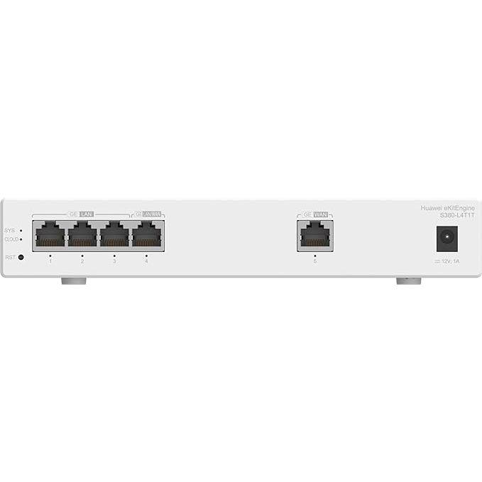Huawei eKit S380-L4T1T Network Gateway - 1*GE WAN, 4*GE LAN, Up To 150 Users, Firewall and Forwarding Performance, 2Gbps