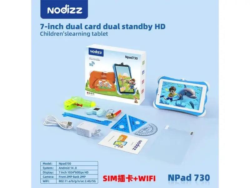 [Npad730-PM-DS] Nodizz Npad730 5G Kids Learning Tablet 7" 2MP Camera - Interactive educational tablet for fun learning, games, and child-friendly digital development