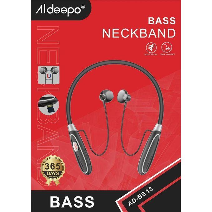 Aldeepo AD-BS13 Wireless Neckband Earphones – High-Fidelity Bluetooth Neckband Earbuds for Music, Calls, Sports, Gaming, Travel, and Daily Listening Applications