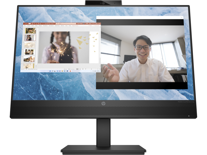 HP M27M 27" FHD Conferencing Monitor - Integrated Webcam, Integrated Speakers, Height Adjustable, Connectivity: 1 SuperSpeed USB Type-C, 1 HDMI 1.4, 1 DisplayPort 1.2, 1 3.5mm Audio Jack, 2 SuperSpeed USB Type-A (678U8AA)