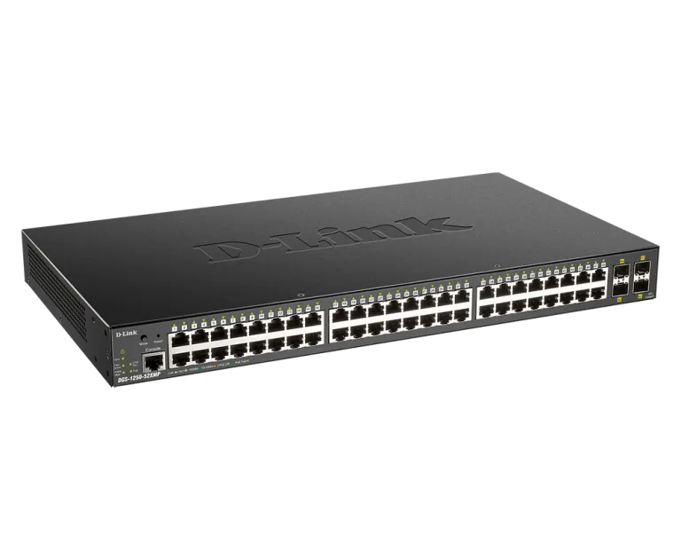 D-Link DGS-1250-52XMP 52-Port 10-Gigabit Smart Managed PoE Switch