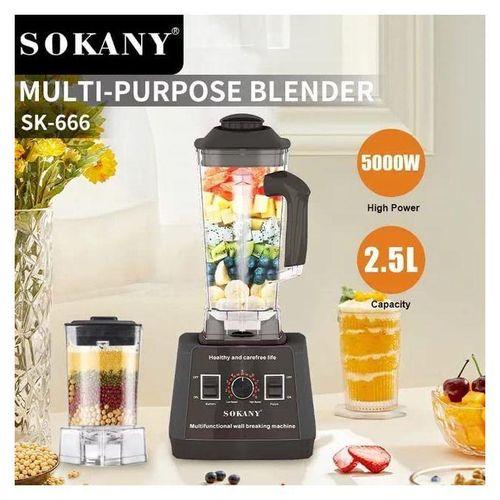 Sokany SK-666 2.5L 5000W 9-Speed Multi-Purpose Blender - High-power commercial blending for smoothies, ice crushing and heavy-duty kitchen use