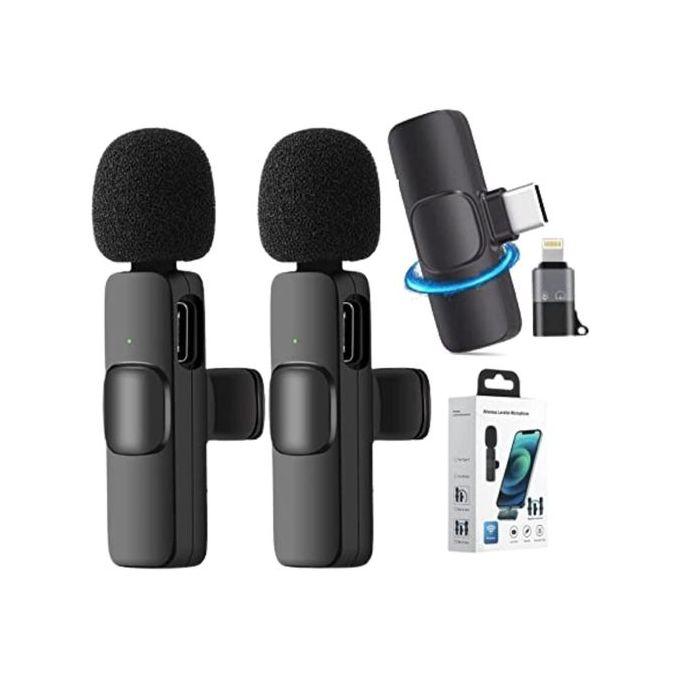 K9 Wireless Double Mic + 1 Rec Lavalier Microphone