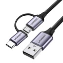 Ugreen US177 USB A to Micro USB + USB Type C Cable 1M