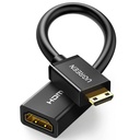 Ugreen 20137 Mini HDMI Male To HDMI Female V2.0 Adapter Cable (22CM) With Gold-Plated Connectors And Support Resolution Up To 4K @60Hz (UG-20137)