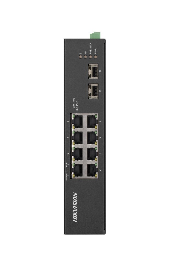 Hikvision DS-3T0510HP-E/HS 8 Port Gigabit Unmanaged Harsh POE Switch – Provides reliable high-speed network connectivity and stable power supply for IP cameras and security systems in demanding environments