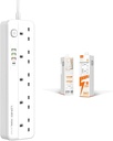 LDNIO SC5415 Universal Fast Charging Power Strip Extension with 5 Ac Outlets & 4USB Charging Ports, 2m Cable PD 2500W Power Socket with Surge Protectors