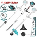 Total TMT55211 Multi-tools 52cc 1.4Kw (2.2HP) - Grass trimmer, Bush Cutter, Hedge trimmer and Chain Saw